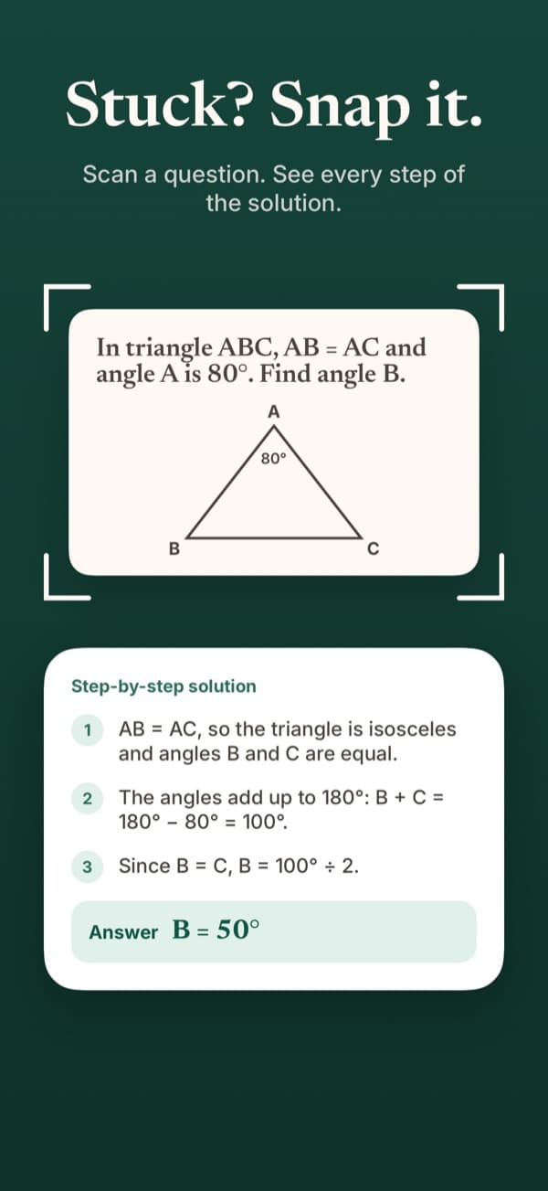 A photographed question with a step-by-step solution