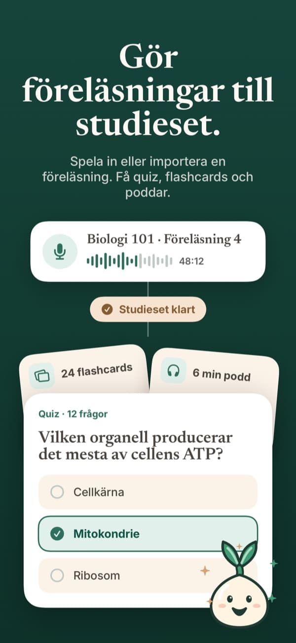 En föreläsningsinspelning som blir quiz, flashcards och en podd